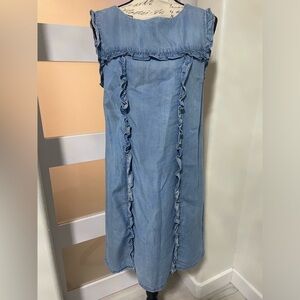 ‼️ Philosophy Chambray Ruffle Dress SZ Medium EUC